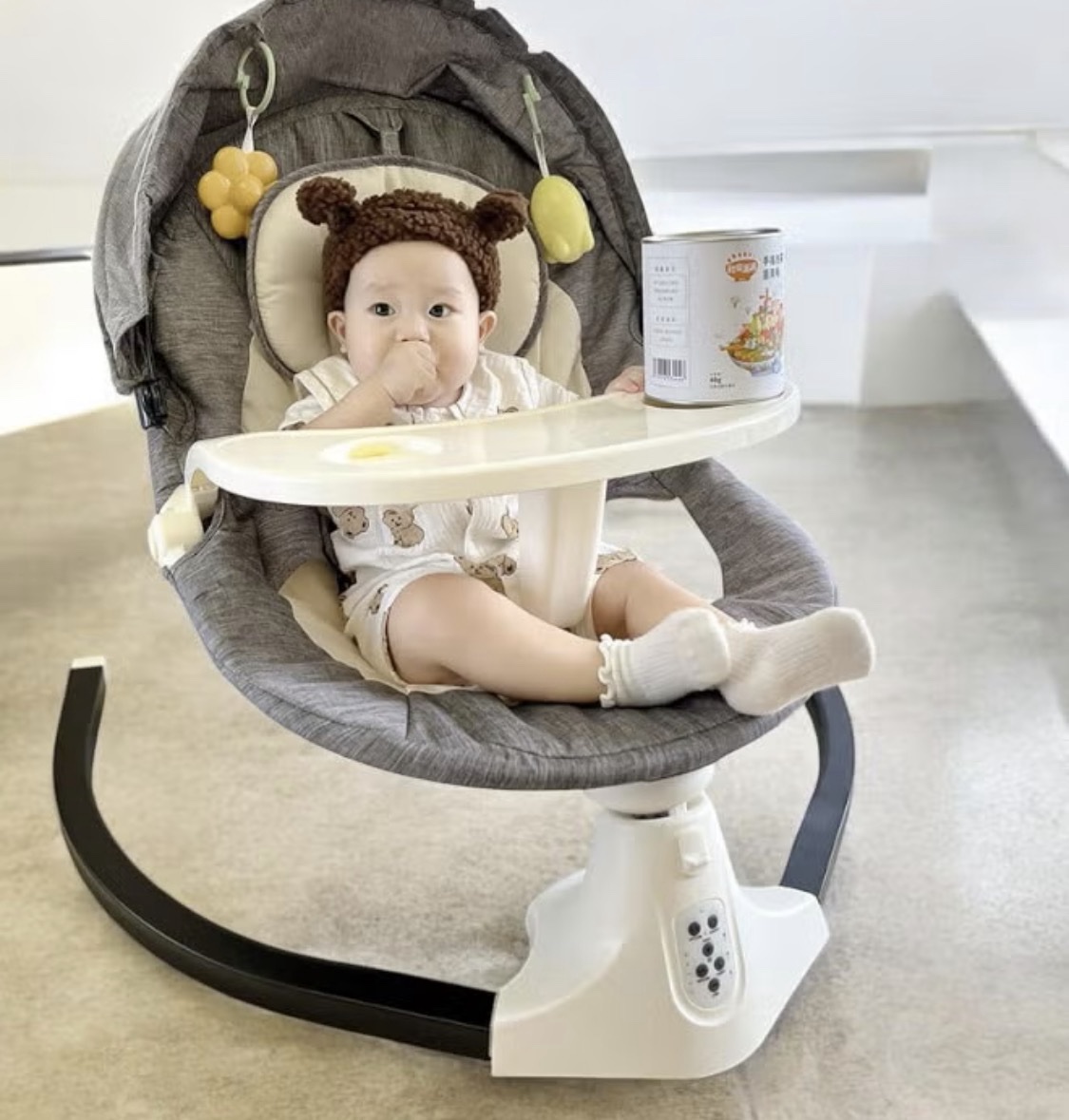 كرسي هزاز وبنفس الوقت كرسي طعام يصلح لعمر شهر واكثر - الصورة 5