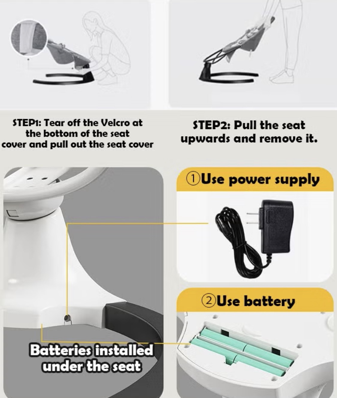 كرسي هزاز وبنفس الوقت كرسي طعام يصلح لعمر شهر واكثر